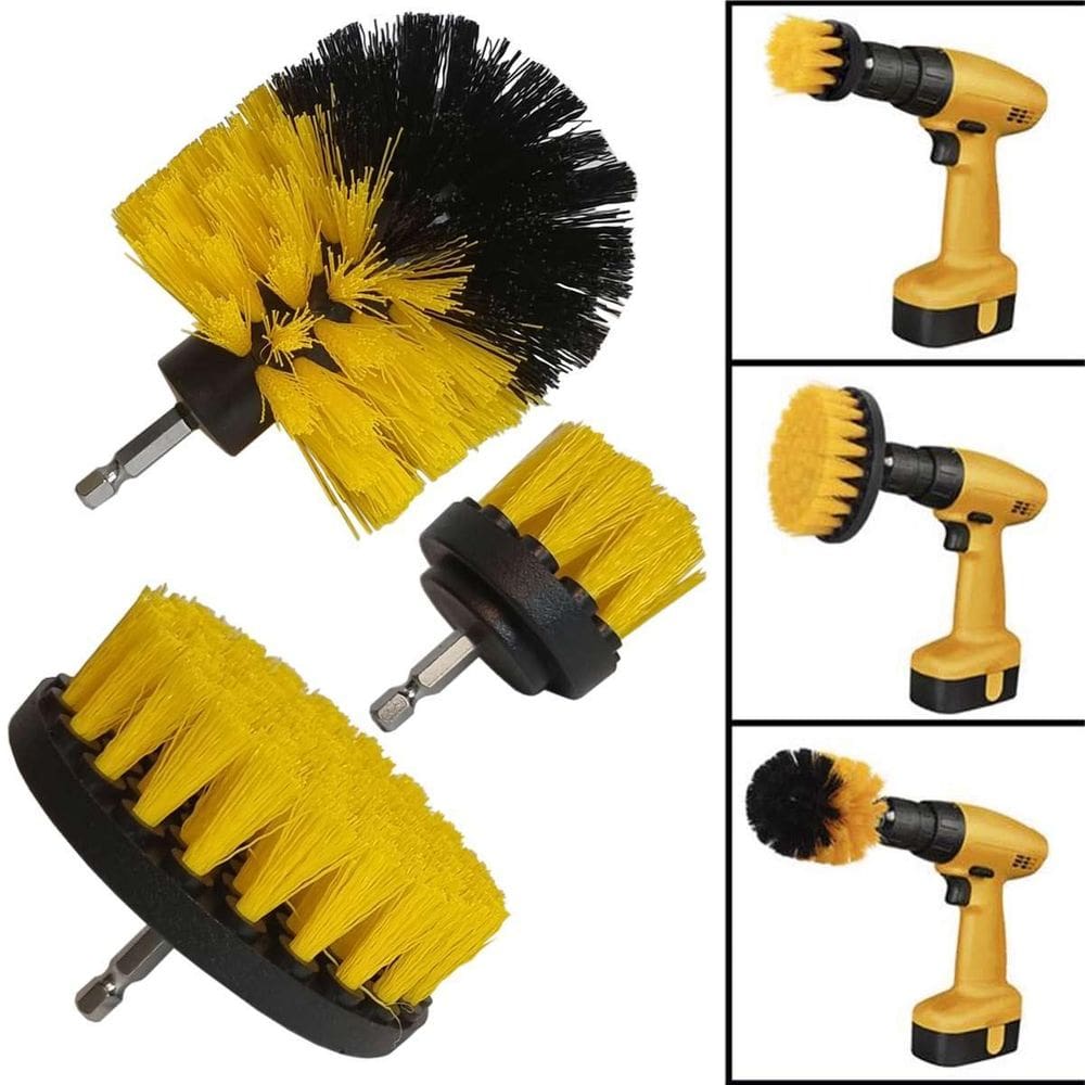 Kit 3 Escovas Rotativa 1/4 Para Furadeira Limpeza Automotiva