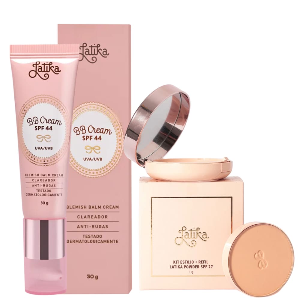 Kit Latika BB Cream 30g + Kit Estojo c/ Refil Powder 11g - (Bege Claro)