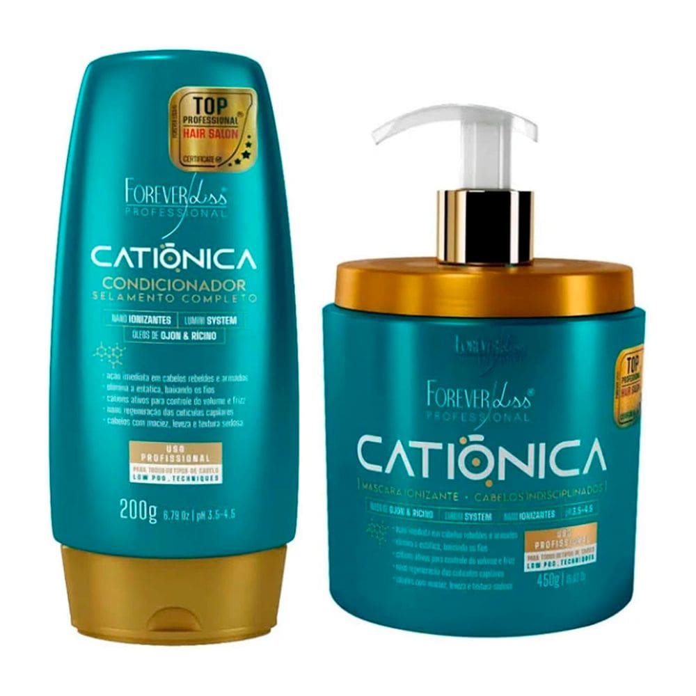 Kit Condicionador 200g e Mascara Catiônica 450g Forever Liss