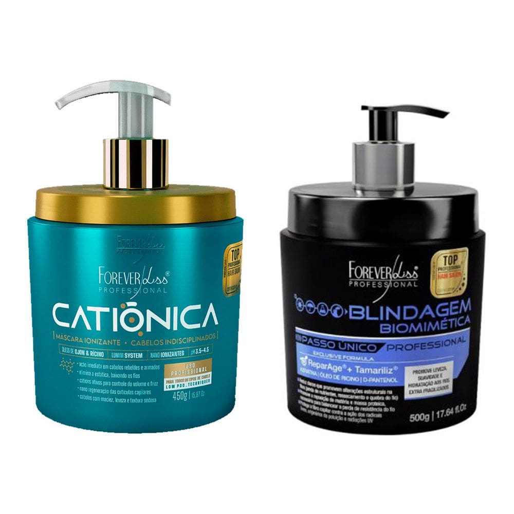 Kit Recuperação dos Fios Catiônica e Blindagem Forever Liss