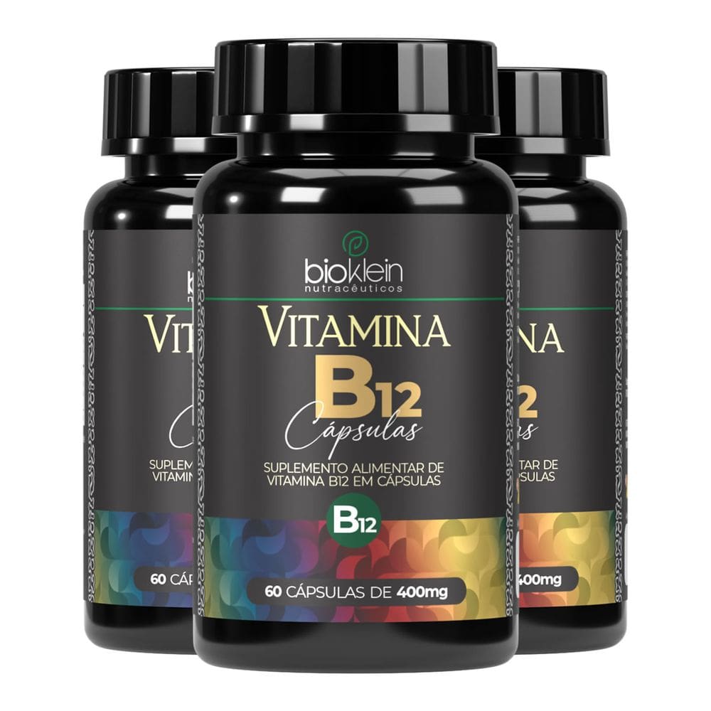Kit 3 Vitamina B12 60 Cápsulas - Bioklein