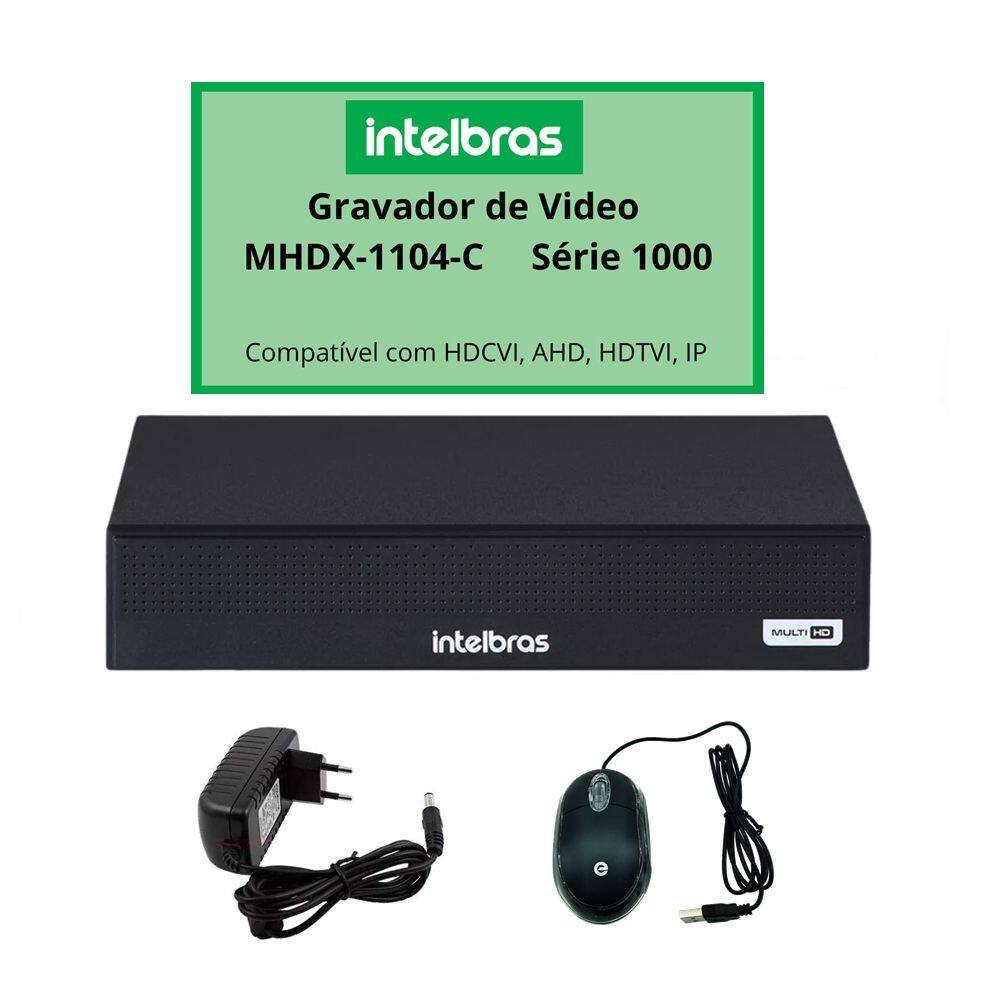DVR INTELBRAS MULTI HD 04 Canais MHDX 1104-C