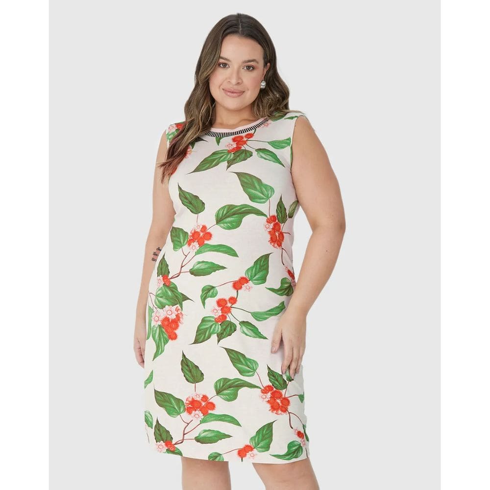 Vestido Curto Regata Estampado Plus Size Malwee Ref. 123935