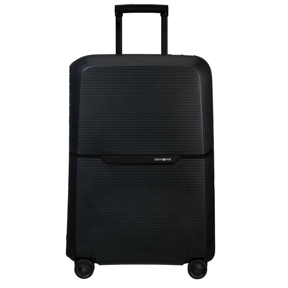 Mala Média Magnum Eco Samsonite Polipropileno Cadeado Tsa 4 Rodas Duplas Giro 360 M Preto