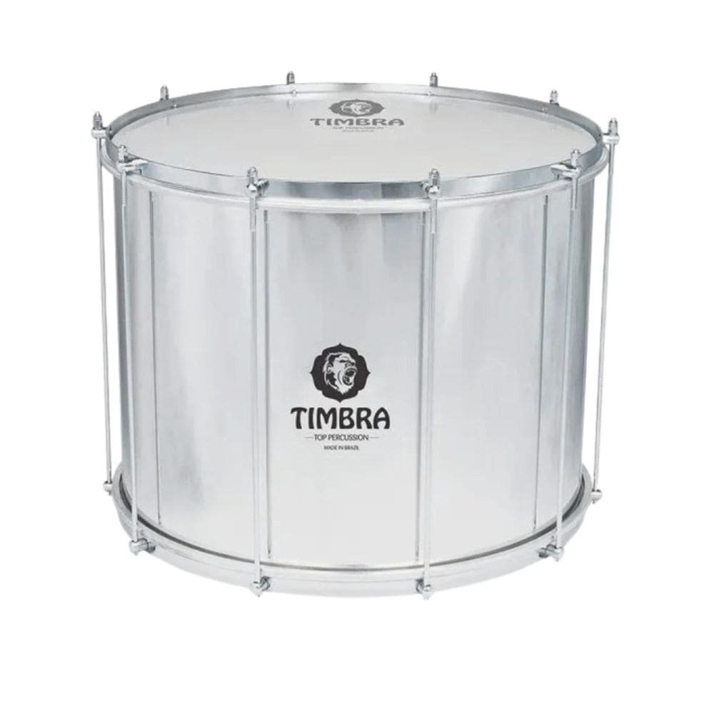 Surdo Timbra Axe 22X40 Cm Aluminio C/Aro Cromado Pele Napa