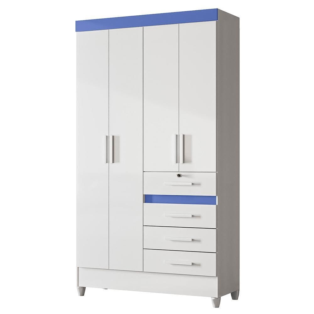 Guarda Roupa Solteiro Sobral 4 Portas e 4 Gavetas - Moval
