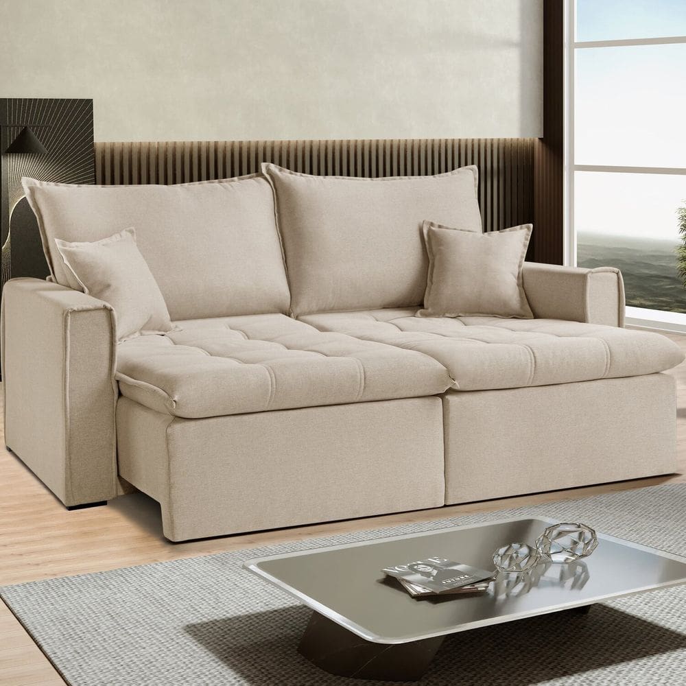 Sofá Cama Dallas 210 Cm sem Caixa Bege