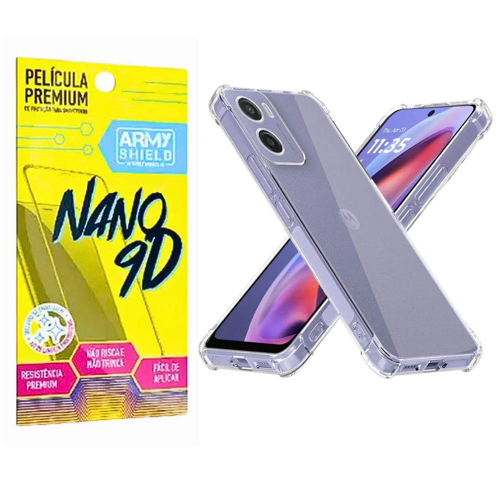 Capa + Pelicula Moto G75 Cerâmica 9D - Armyshield