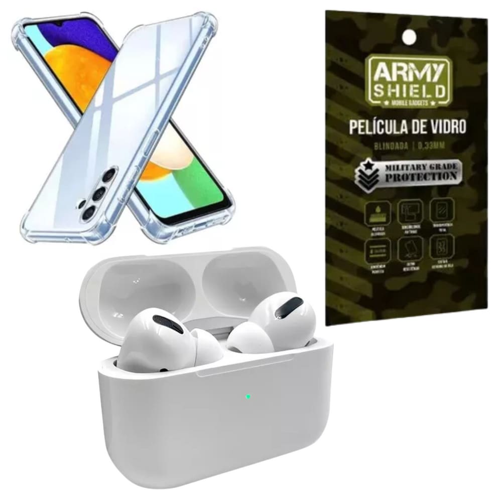 Capa Para Galaxy S25 Plus + Fone Bluetooth + Pelicula de Vidro 3D - Armyshield