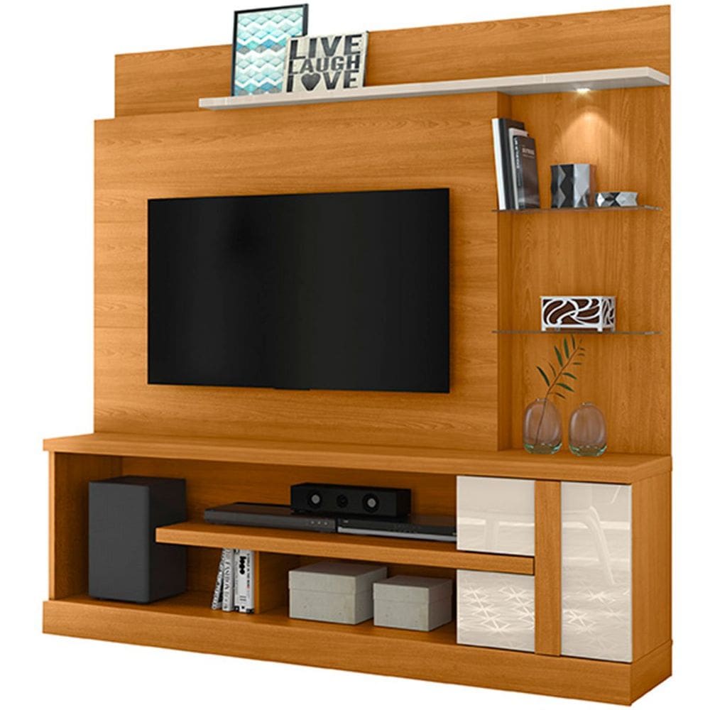 Home Theater para Tv de 55" c/ 2 Prateleiras e Led Aline