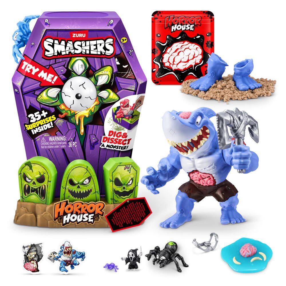 Brinquedo interativo ZURU SMASHERS Mega Horror House Blue Kids