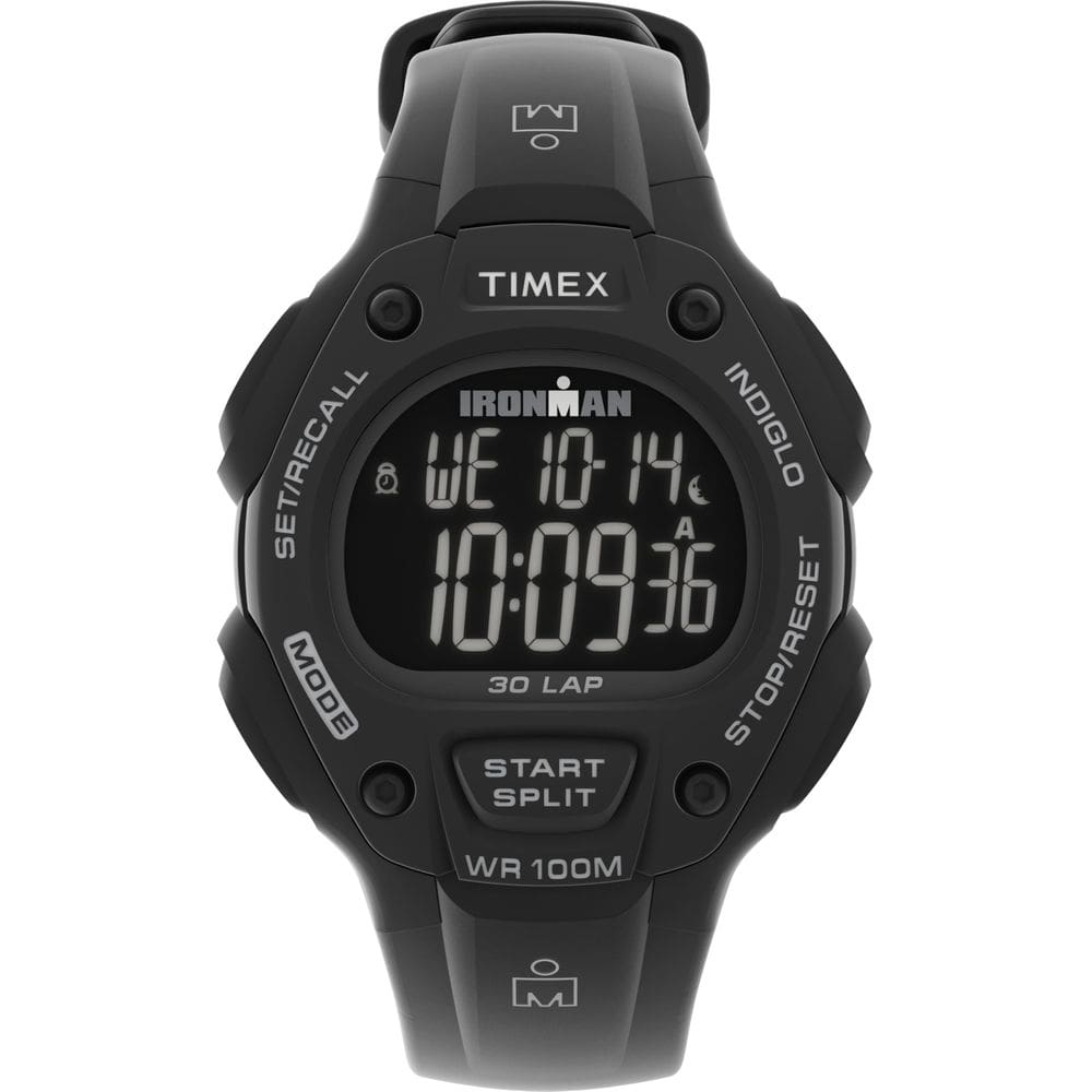 Relógio Timex Ironman Classic 30, estojo de 38 mm, pulseira preta, 100 m