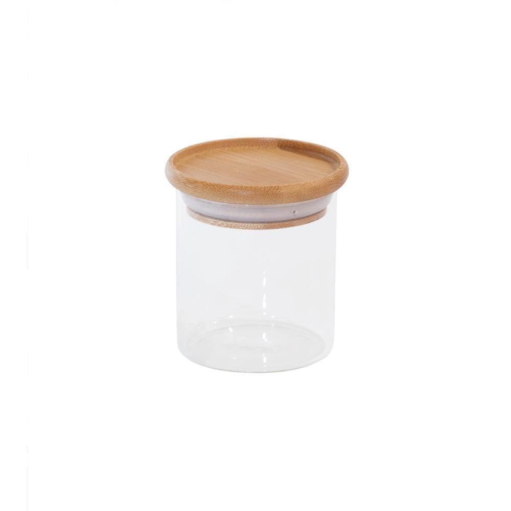 Pote 200Ml De Vidro Empilhável c/ Tampa De Bambu