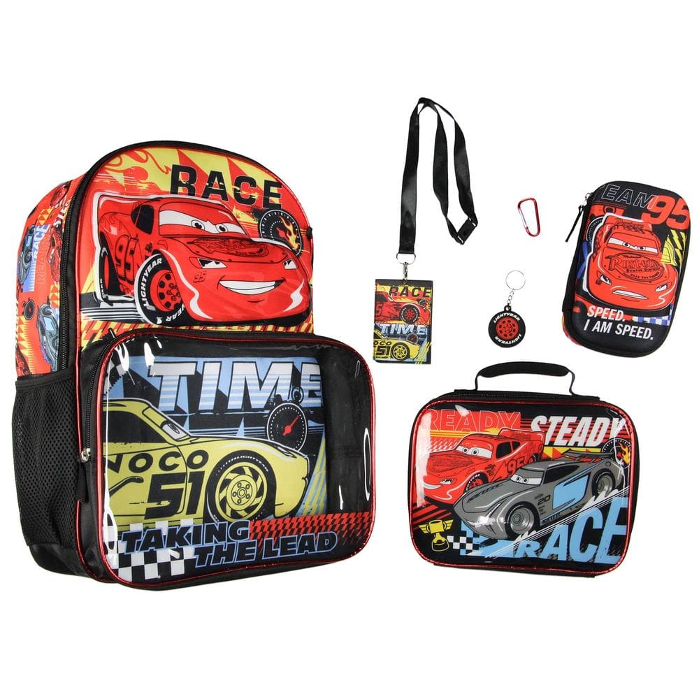 Conjunto de mochilas Disney Cars Taking The Lead 5pc Bioworld