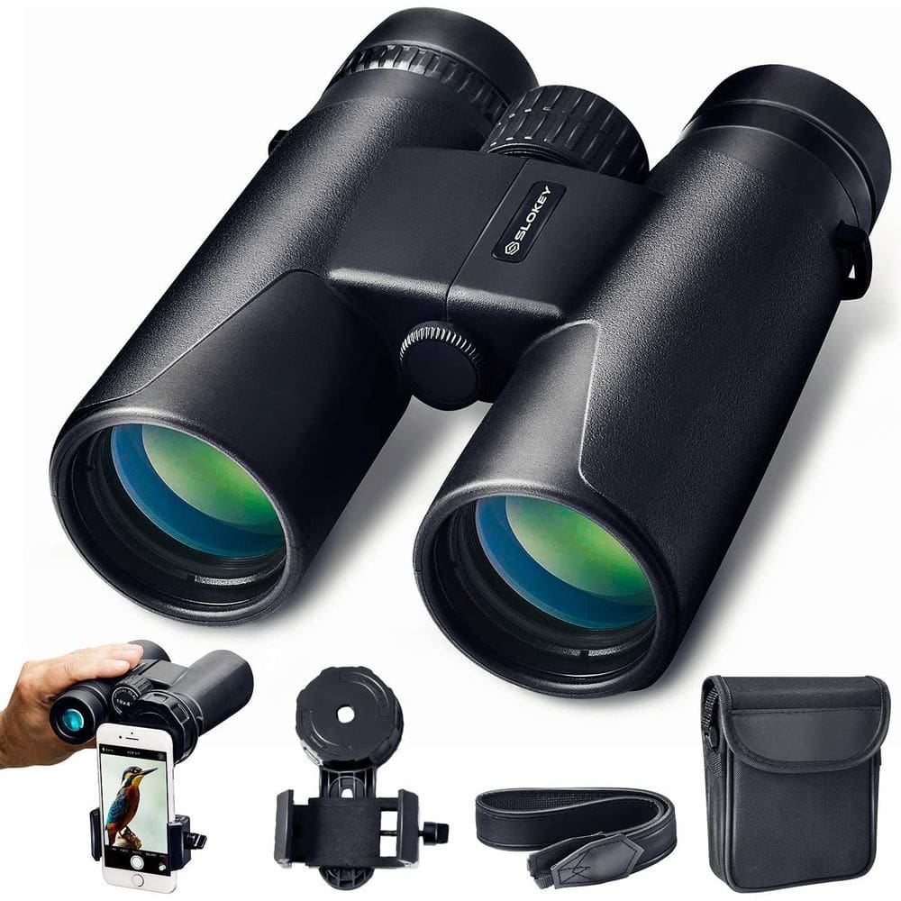 Binóculos Slokey 10x42 Professional à prova d`água com adaptador de telefone