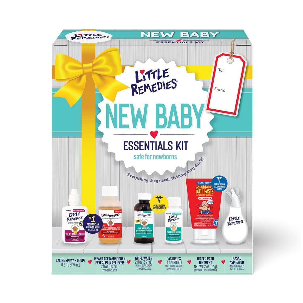 Kit Essentials para recém-nascidos Little Remedies com spray nasal salino