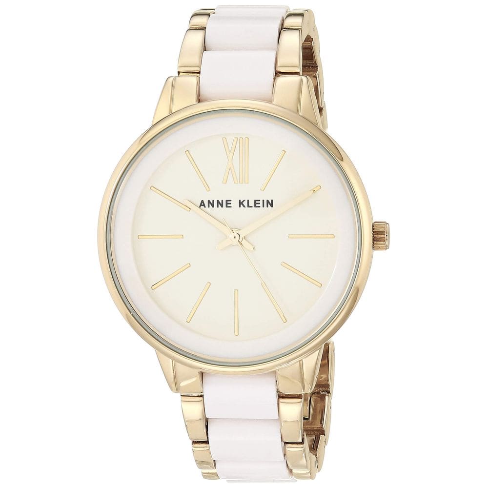 Relógio Anne Klein AK/1412IVGB em resina marfim dourada para mulheres