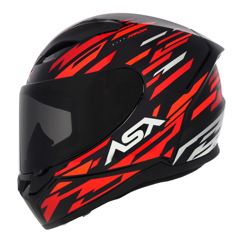 Capacete Asx City Arrow Preto Vermelho e Branco