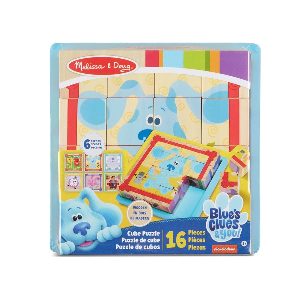Quebra-cabeça de cubos de madeira Melissa & Doug Blue`s Clues & You! 16 unidades