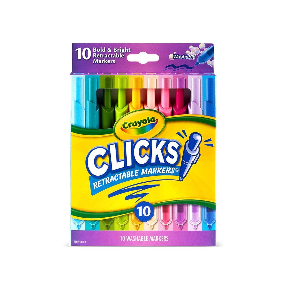 Marcadores Crayola Clicks, retráteis, laváveis, para crianças, 10 quilates e mais