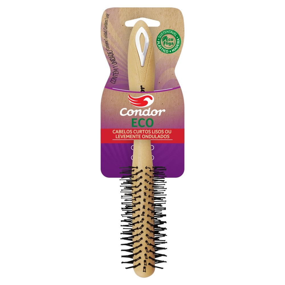 Escova Para Cabelo Curto Liso Ou Levemente Ondulado Condor Eco
