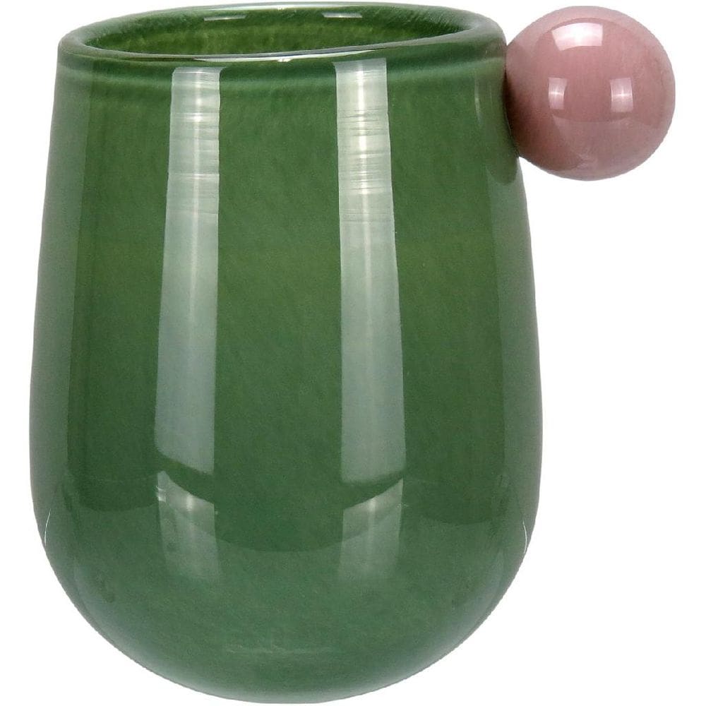 VASO DECORATIVO ENFEITE CASA REDONDO HOME&CO COM ALÇA 16x12x12cm CINZA