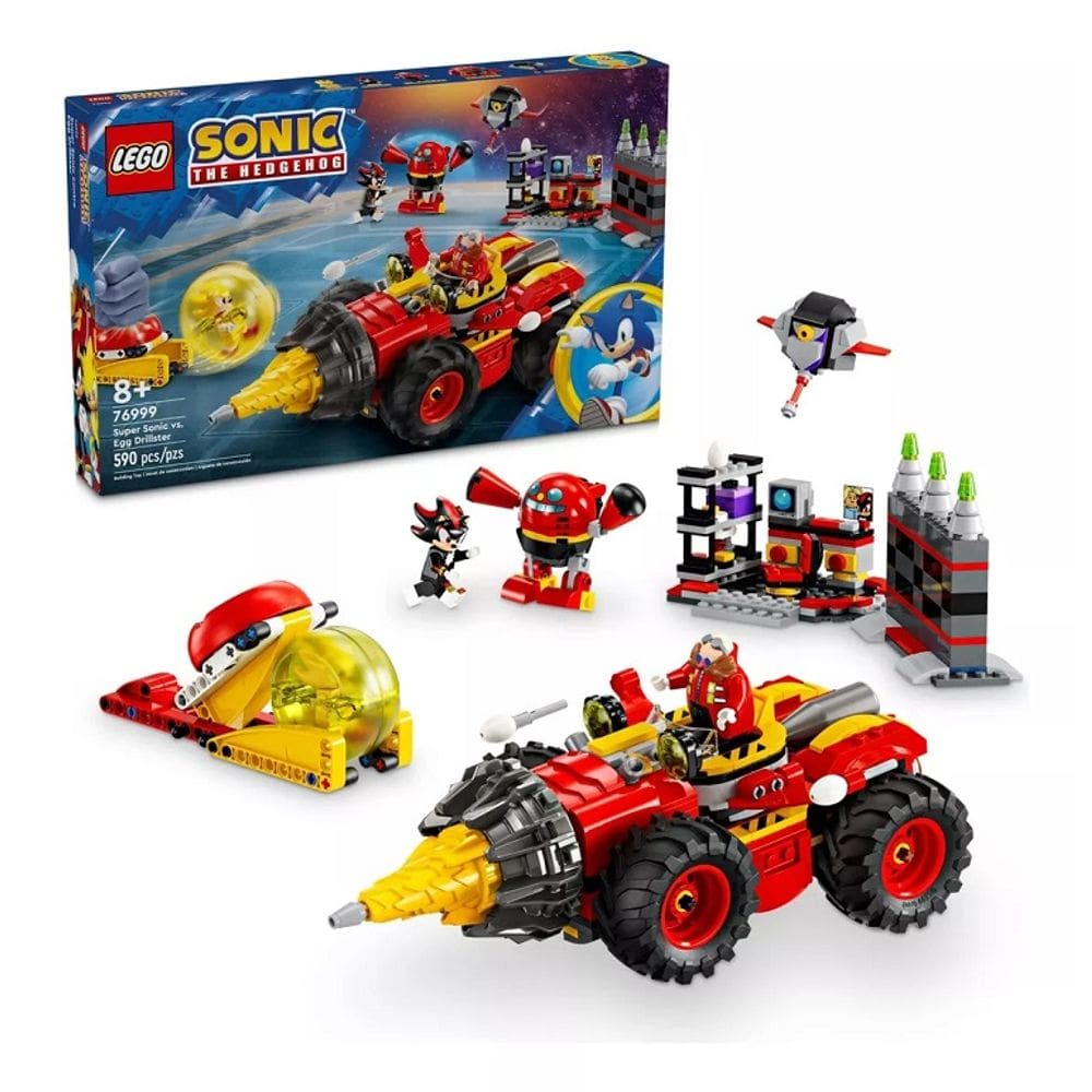 Lego 76999 Sonic Super Sonic Dourado Vs. Egg Drillster e Shadow -590 peças