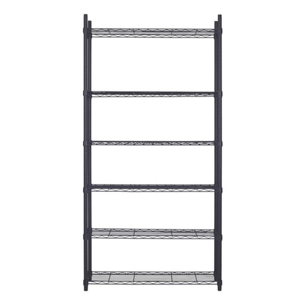 Estante De Aco Preto 6 Prateleiras 180x90x35cm 300kg Spaceo