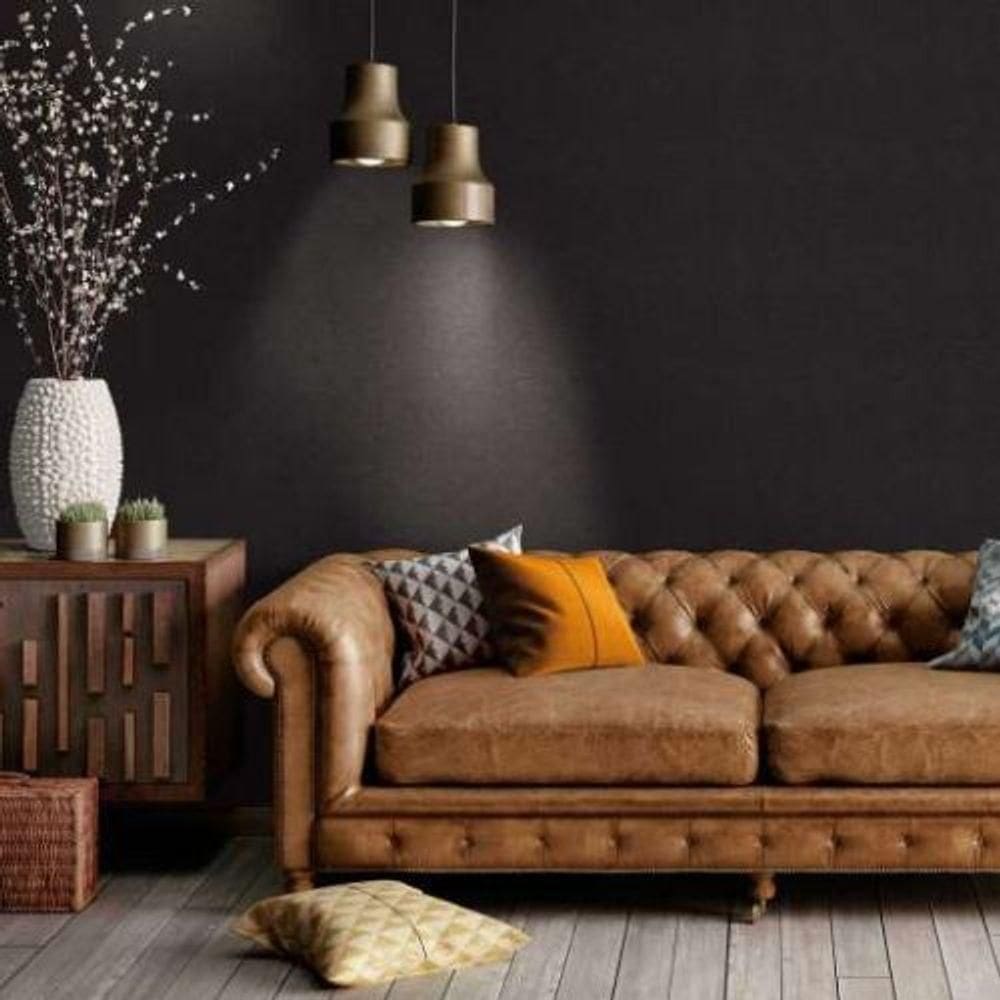 Papel De Parede Antigua Aspecto Têxtil Preto 371781ag