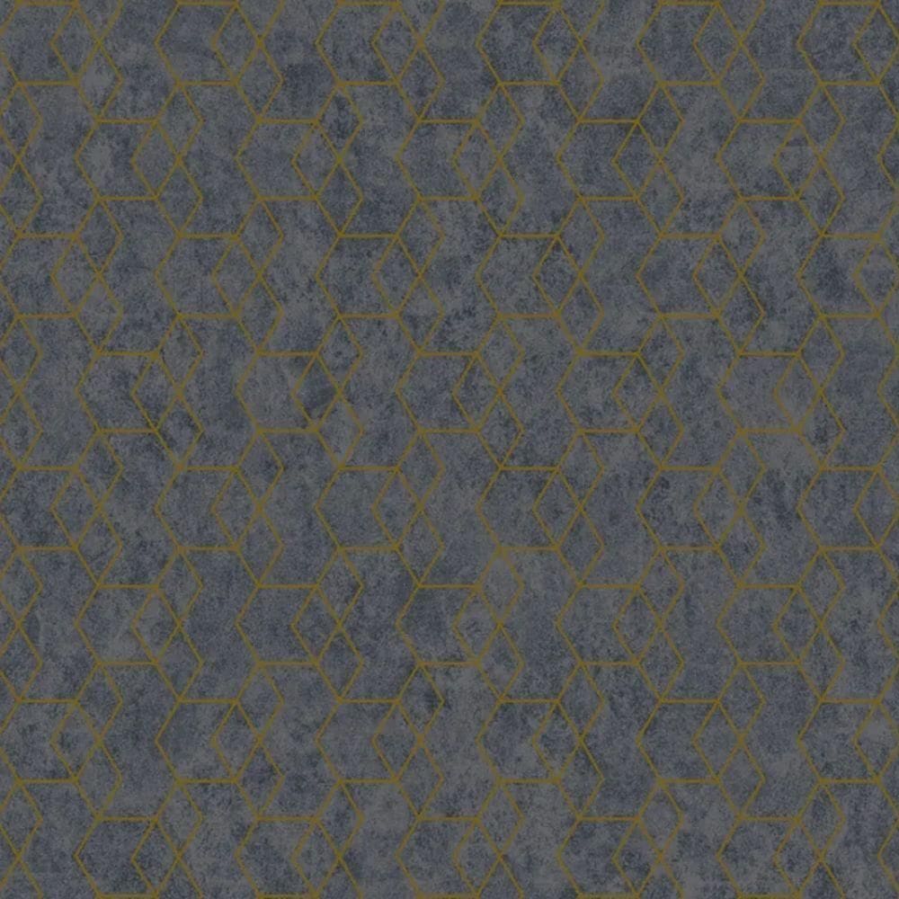 Papel De Parede Essencial Geométrico Cinza E Dourado Ess1022