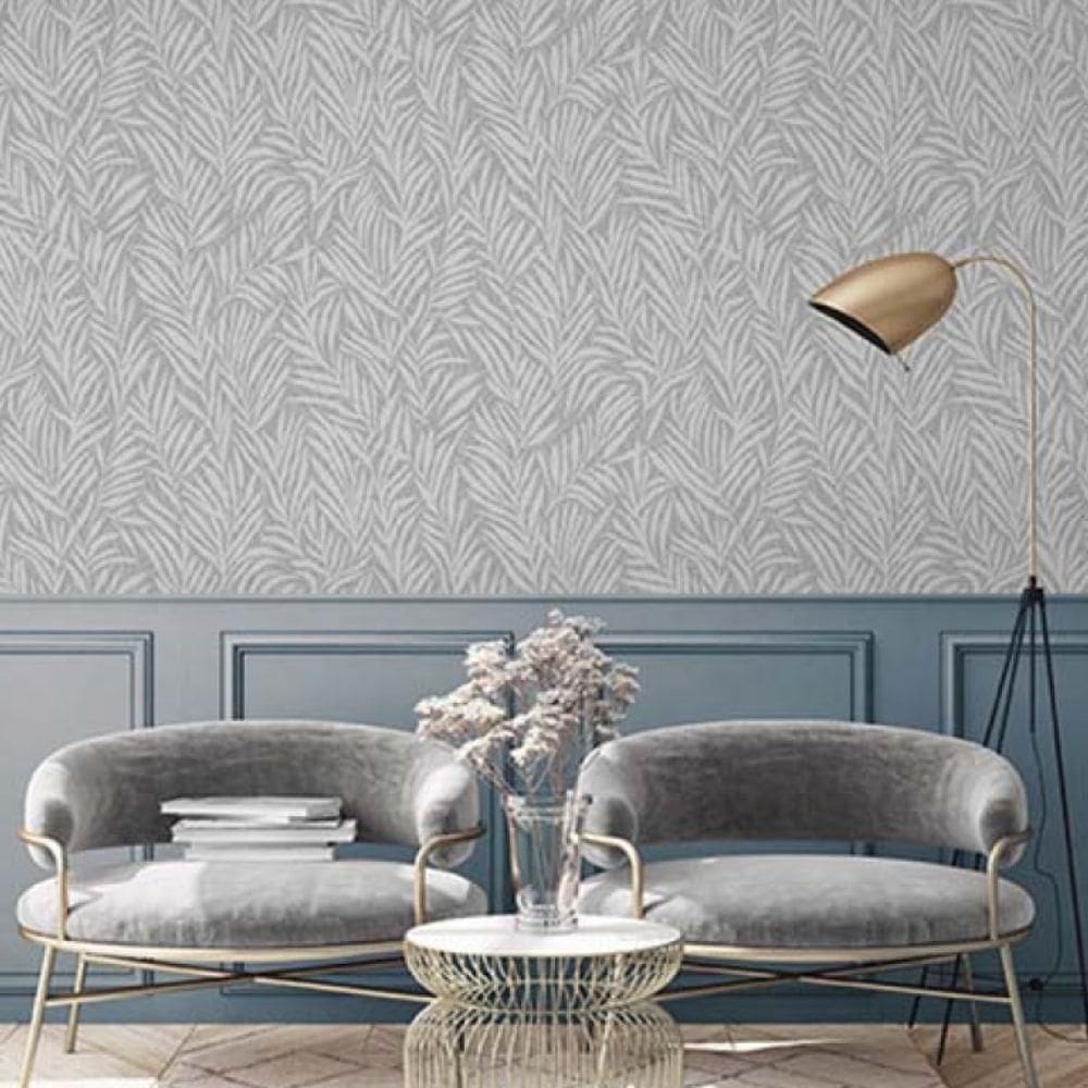 Papel De Parede Lille Folhagem Prata 52509