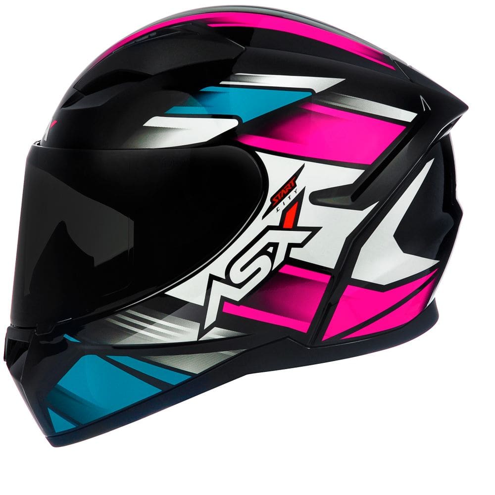 Capacete ASX City Start Preto e Rosa