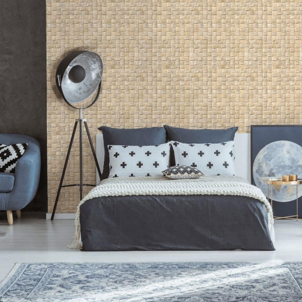 Papel De Parede Struktura Tijolo Amarelo 45740