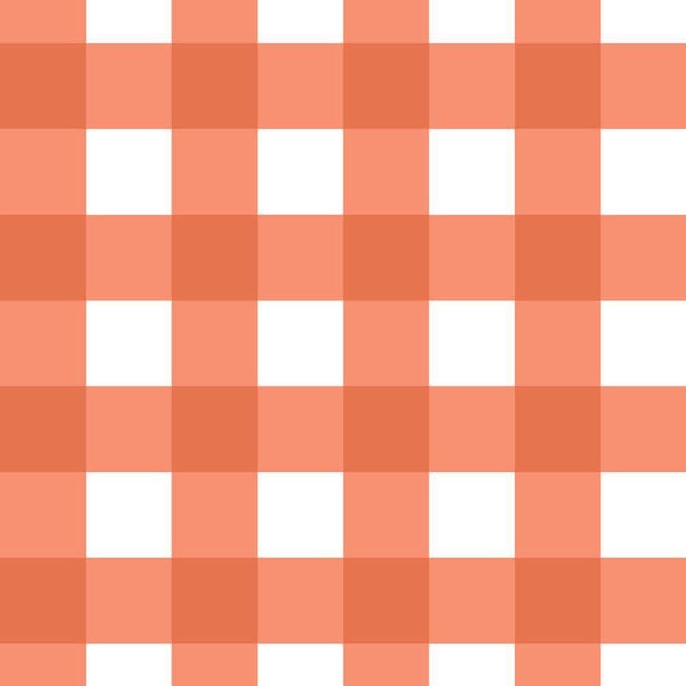 Papel De Parede Doce Estilo Xadrez Laranja 82069