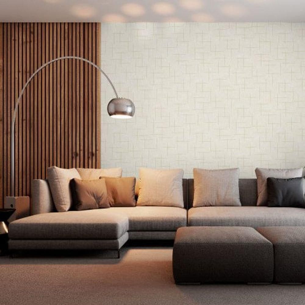 Papel De Parede Bobinex Essencial Geométrico Branco 4314