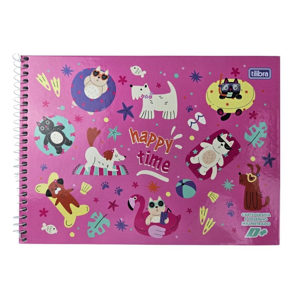 Caderno de Cartografia e Desenho Milimetrado Capa Dura D+ 96 Folhas Feminino TILIBRA