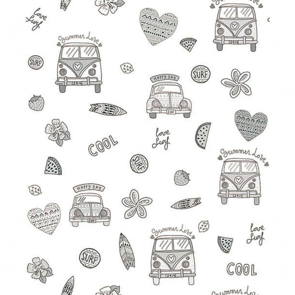Papel De Parede Pure Kids Teens Hippie Kt68434 Tam. 4m²