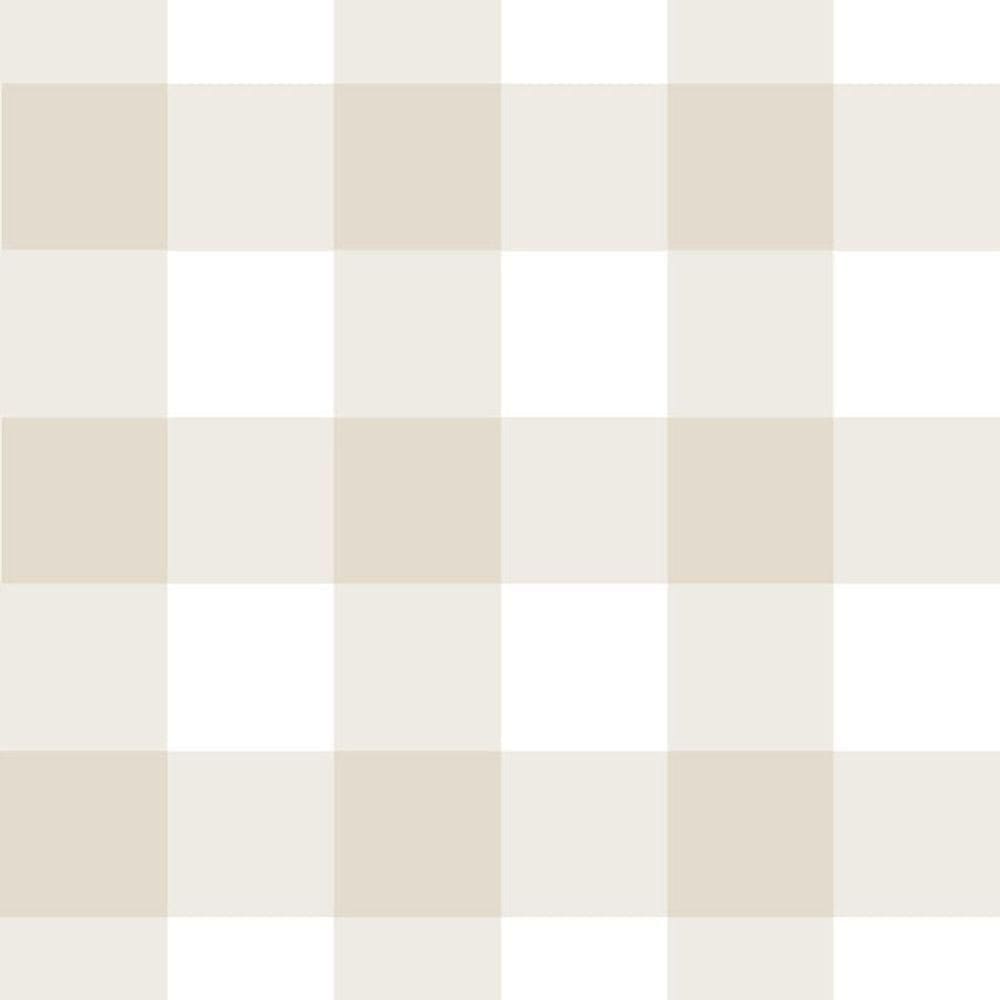 Papel De Parede Doce Estilo Xadrez Bege 81857