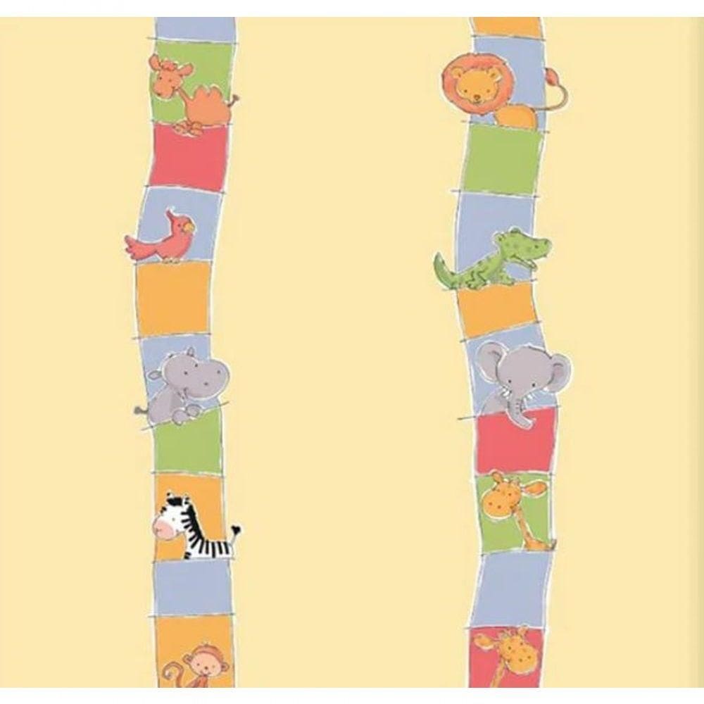 Papel De Parede Safari Friends Infantil Colorido Sf6207