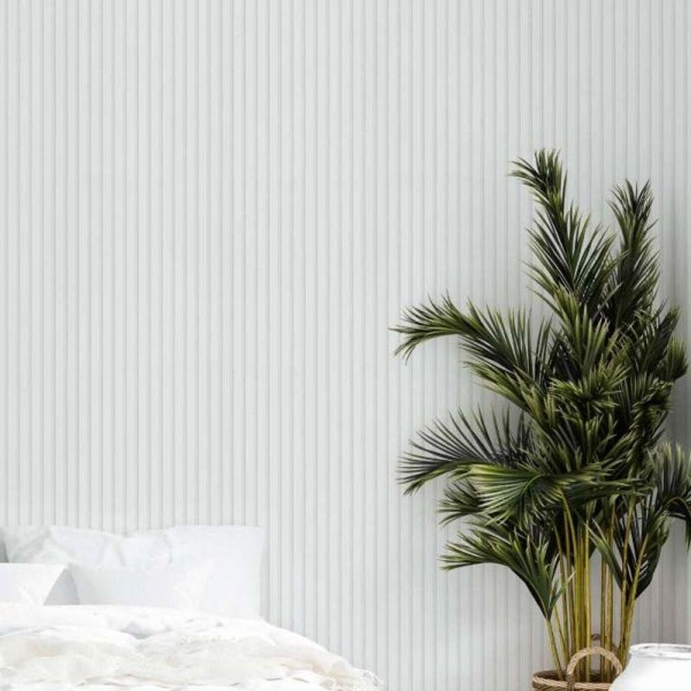 Papel De Parede Up To Date Listrado Branco 34828