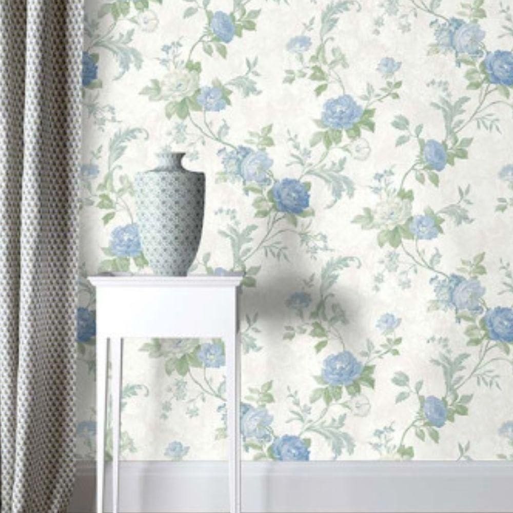 Papel De Parede Lille Floral Azul 58001