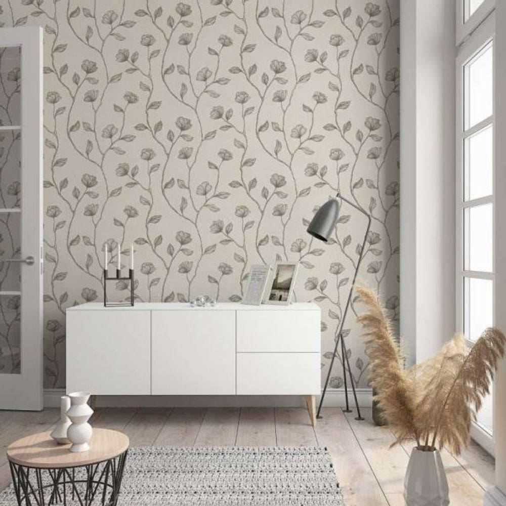 Papel De Parede Up To Date Floral Bege 34804
