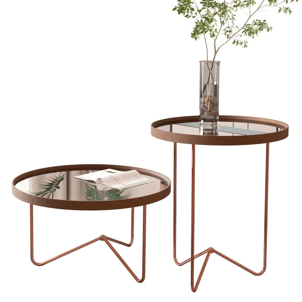 Jogo de Mesas Liechtestein Castanho Bronze