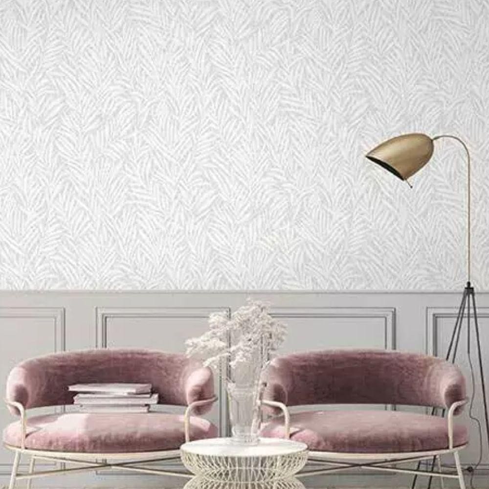 Papel De Parede Lille Folhagem Branco 52500