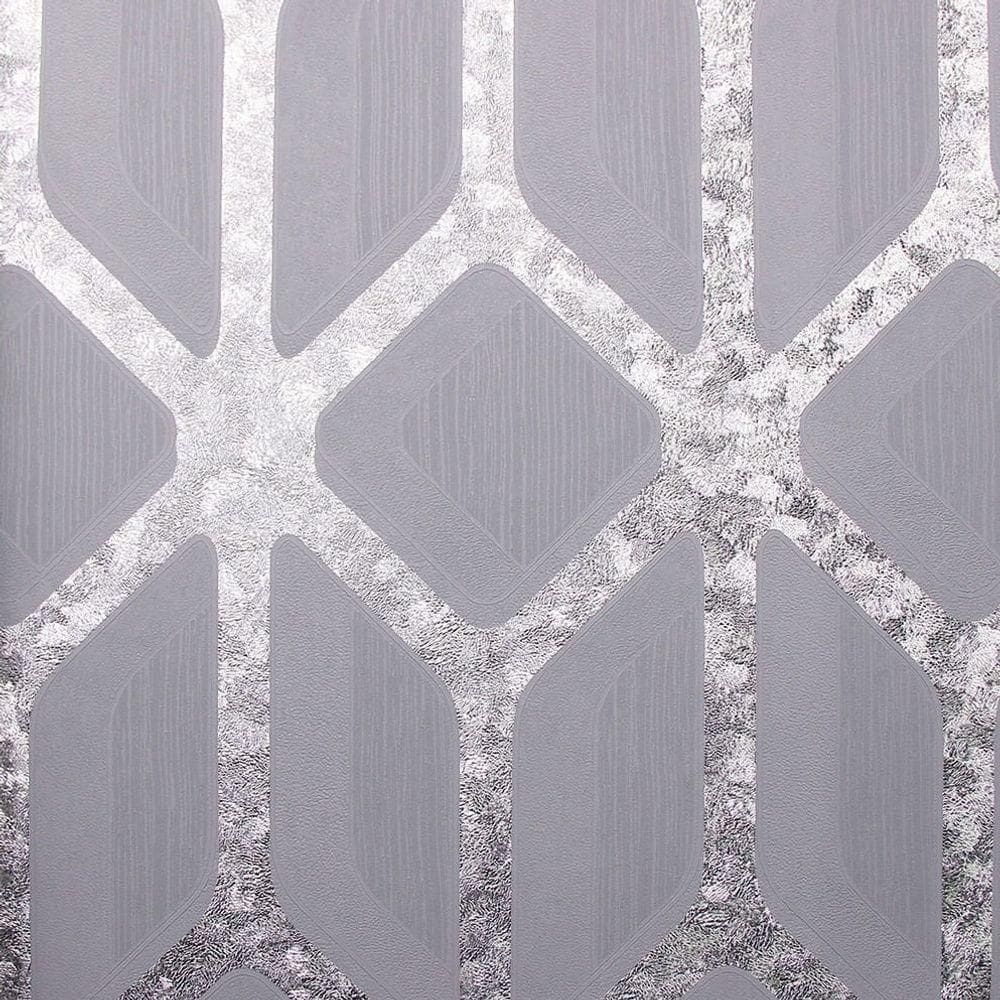 Papel De Parede White Swan Geométrico Cinza Ws100202r