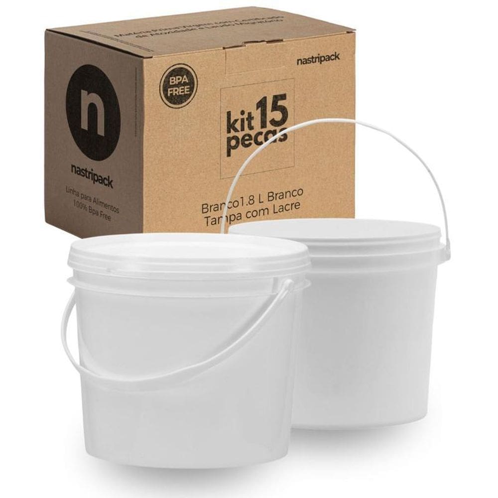 Balde Para Ração De Gato 1.8 Litros Branco 15 Pçs