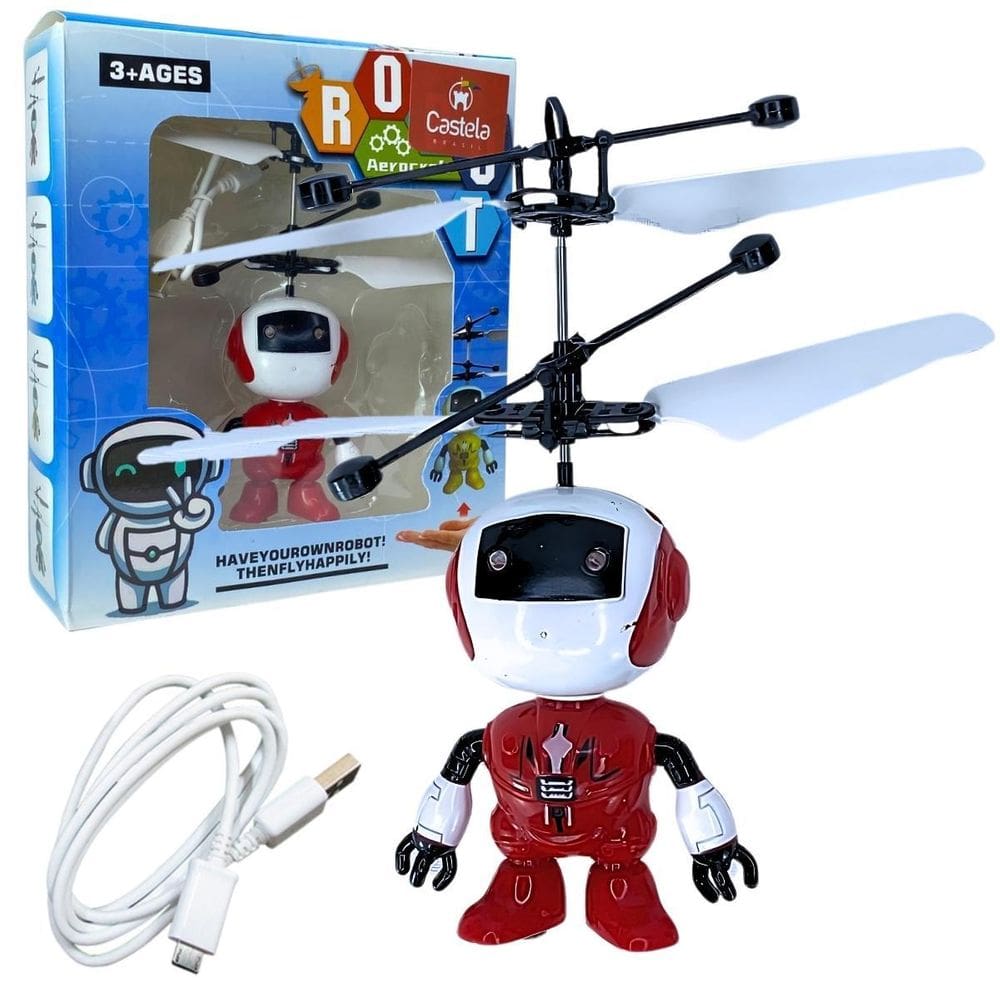 Robozinho Brinquedo Voador Sensor De Mão Com Luz - Castela