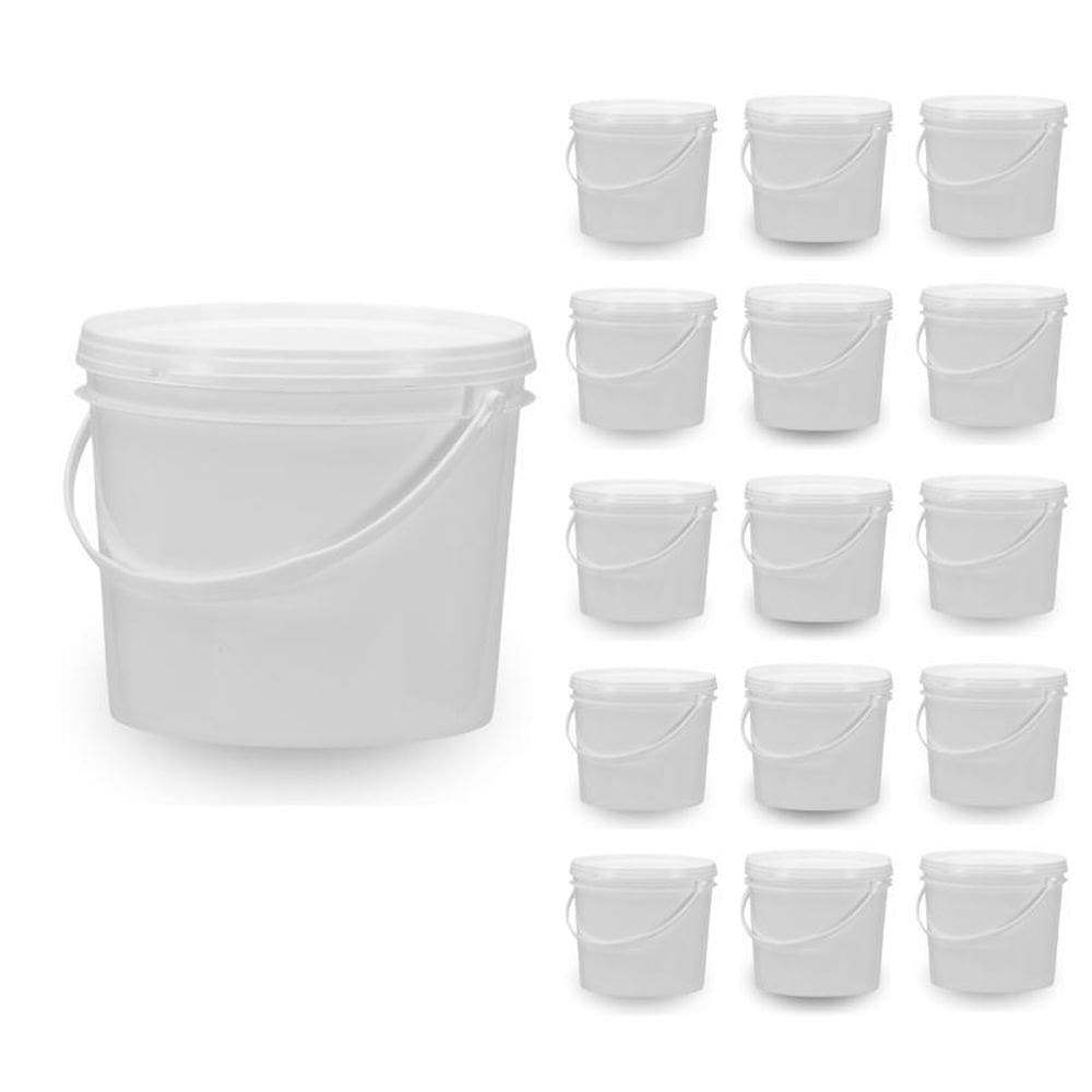 Balde Para Pinturas E Reformas 1.8L Branco 15 Pçs