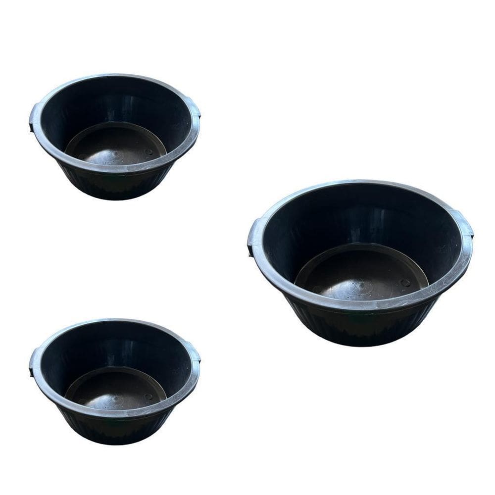 3 Bacia Plástica 35 Litros Pr Profissional Reforçada Roupa