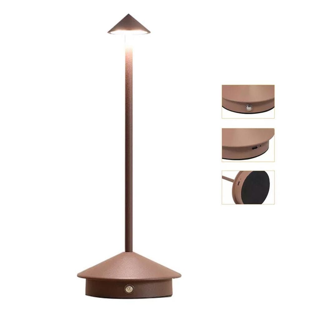 Luminaria de Mesa Abajur 3 Tons Controle de Intensidade LED USB Bateria Recarregavel Touch Cabeceira Quarto Home Office Decorativo Elegante Enfeite